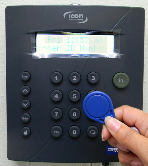 work clock in and out proximitt card rfid